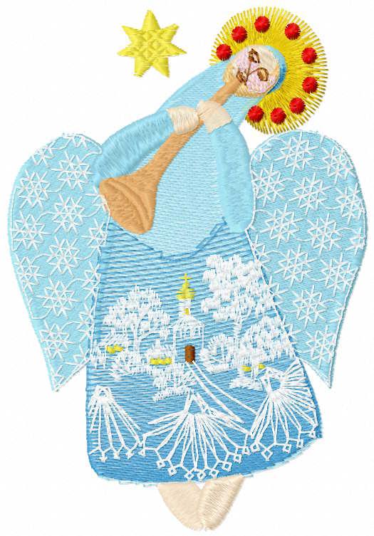 Christmas angel music free embroidery design