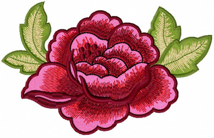 Elegant Red rose free embroidery design