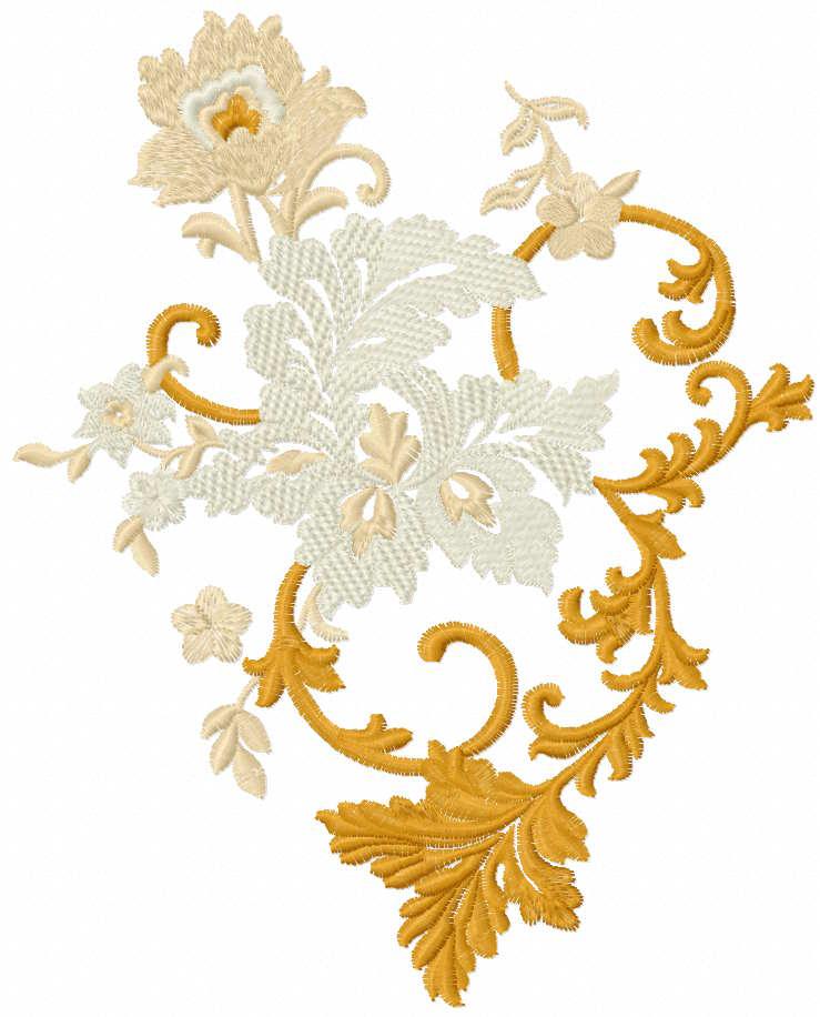 Vintage floral decor free embroidery design