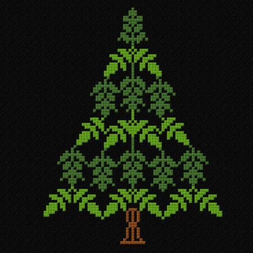 More information about "Christmas tree made of cones cross stitch free embroidery design"