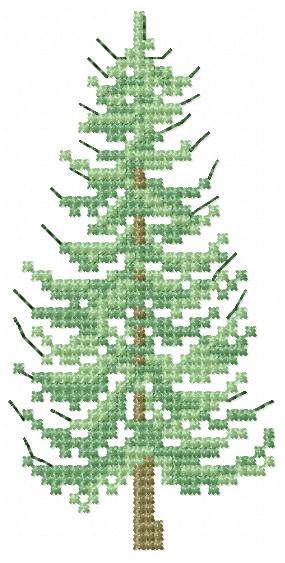 Green christmas tree free embroidery design