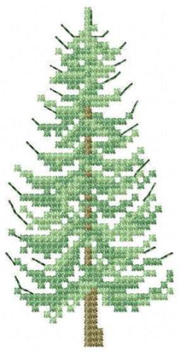 More information about "Green christmas tree free embroidery design"