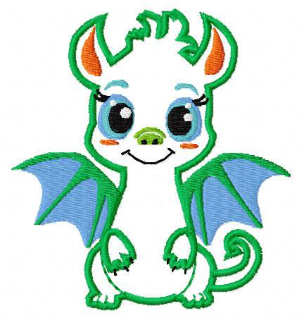 Little cute dragon free embroidery design