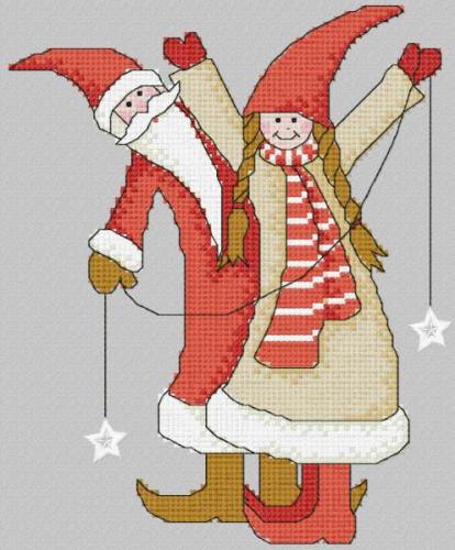 More information about "Santa and girl free embroidery design"