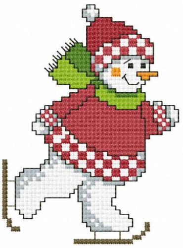More information about "Winter game Snowman cross stitch free embroidery design"