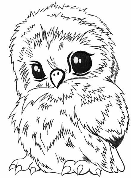 Owl chick free embroidery design