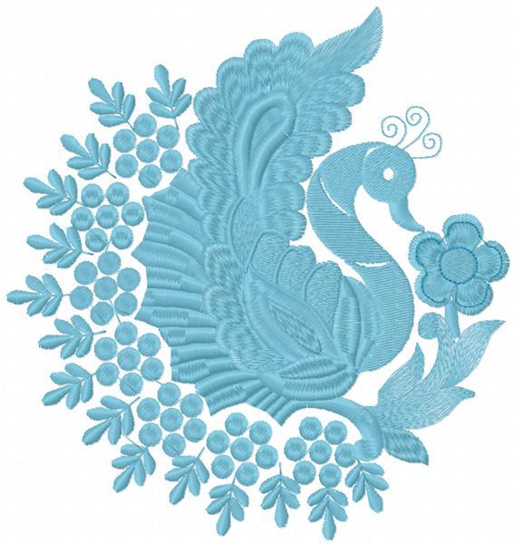 Blue Swan free embroidery design