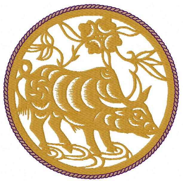 Bull pendant free embroidery design