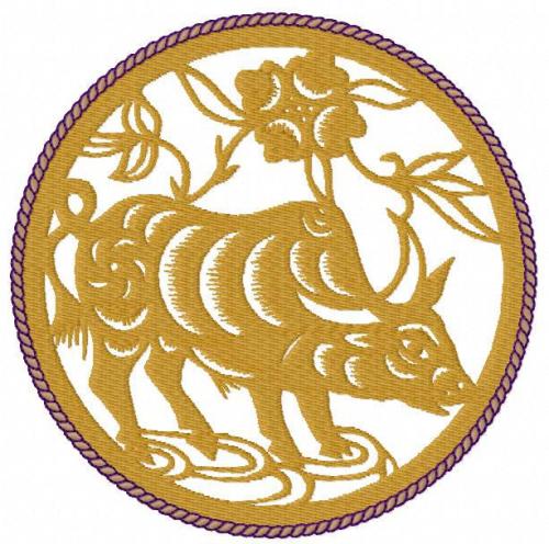 More information about "Bull pendant free embroidery design"