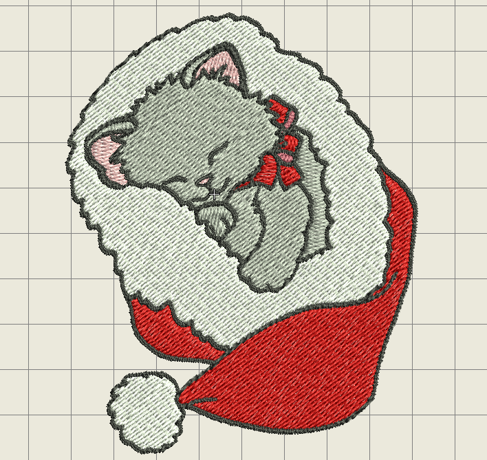 Christmas kitten free embroidery design