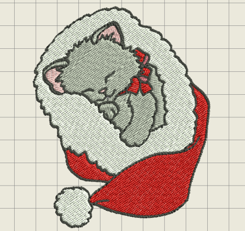 More information about "Christmas kitten free embroidery design"