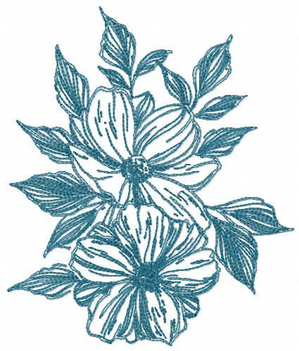 Flowers sketch free embroidery design