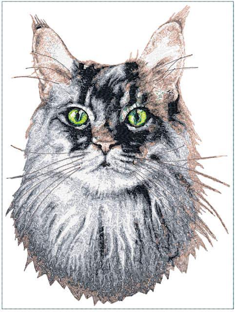 Grey Kitten photo stitch free embroidery design