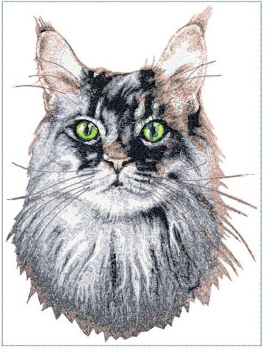 More information about "Grey Kitten photo stitch free embroidery design"