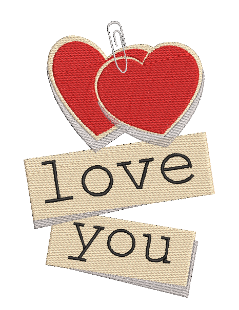 LOVE YOU free embroidery design