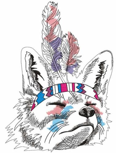 More information about "Native american raccoon free embroidery design"