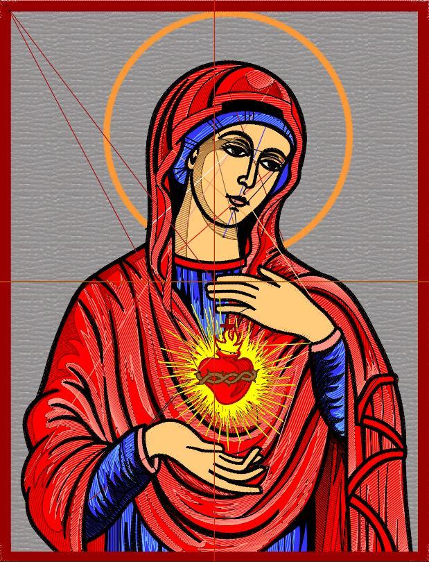 Immaculate Heart of Mary free embroidery design