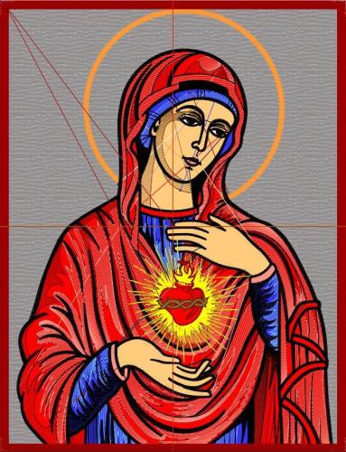 More information about "Immaculate Heart of Mary free embroidery design"