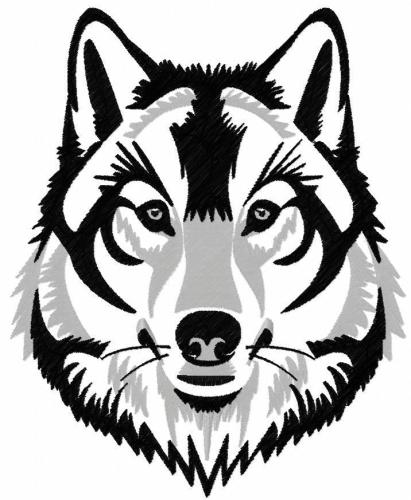 More information about "Black grey wolf free embroidery design"