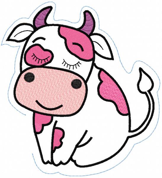 Cute cow free embroidery design