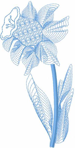 Flower with pattern free embroidery design