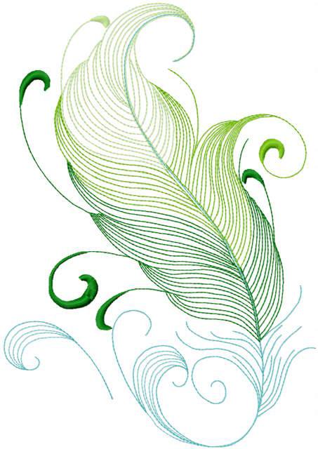 Swirl feather free embroidery design