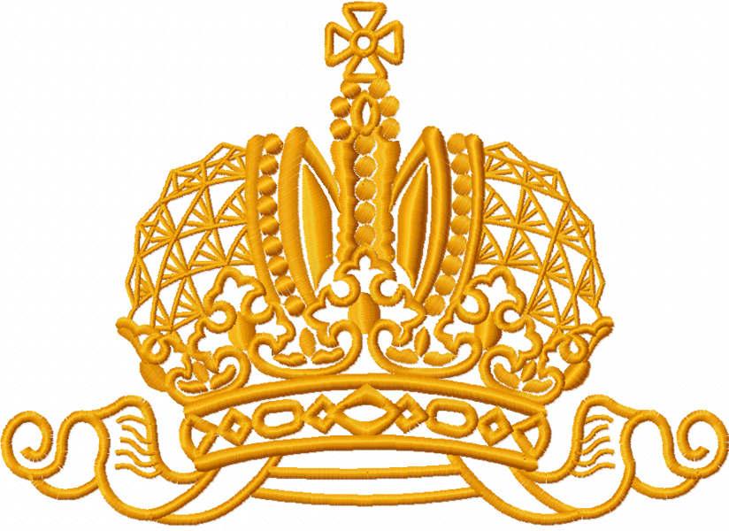Big gold crown free embroidery design
