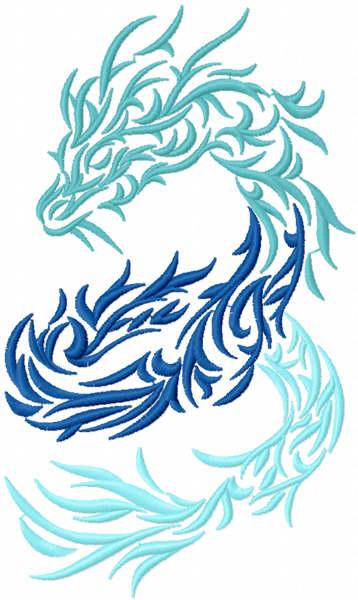 Blue dragon free embroidery design