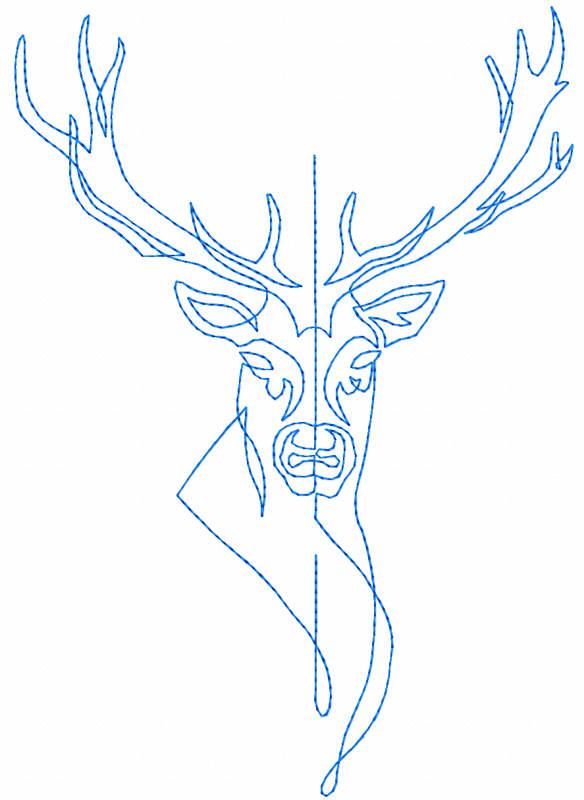 Deer redwork free embroidery design