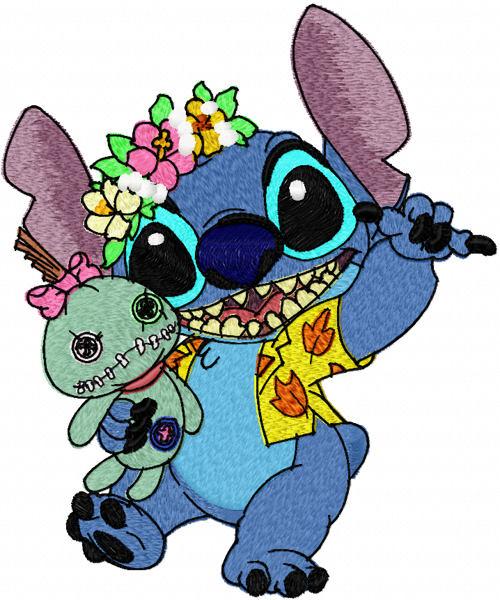 Stitch and toy free embroidery design
