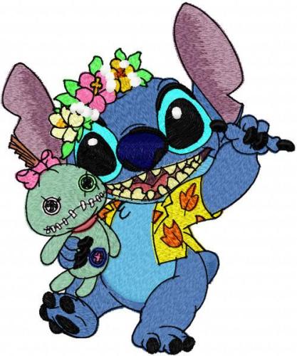 More information about "Stitch and toy free embroidery design"