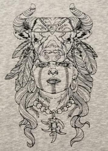 More information about "Native american girl with mask free embroidery design"