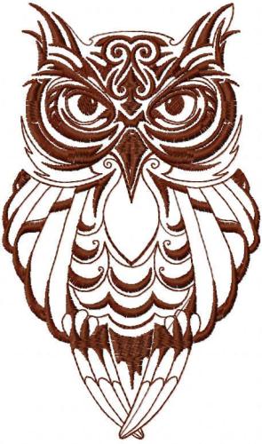 More information about "Tribal owl one color free embroidery design"