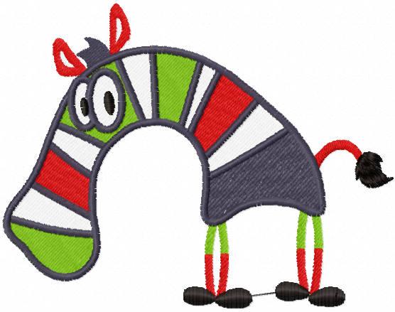 Zebra free embroidery design
