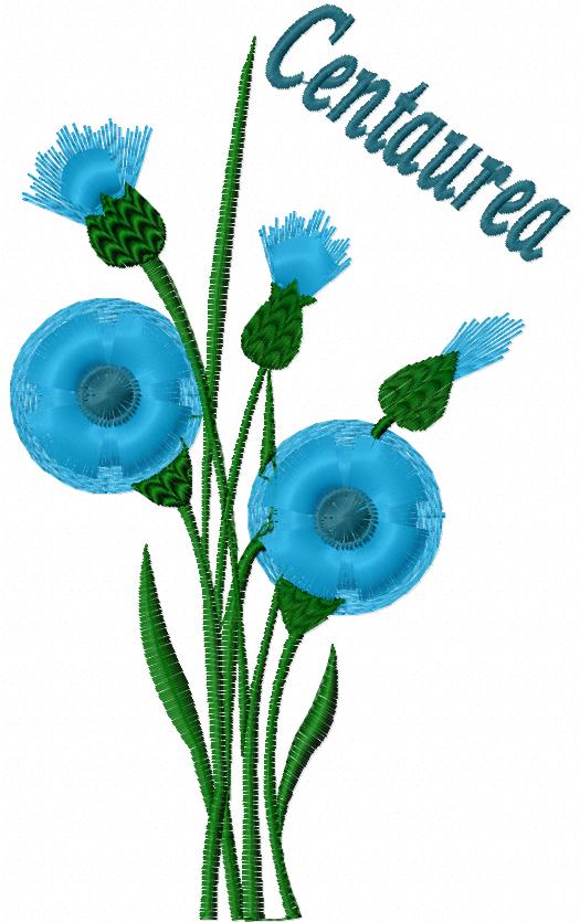 Cornflowers free embroidery design