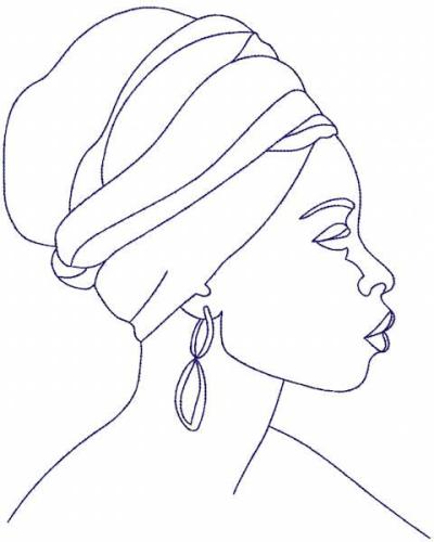 More information about "African woman outline free embroidery design"