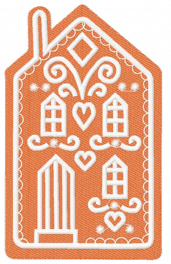 Gingerbread house free embroidery design