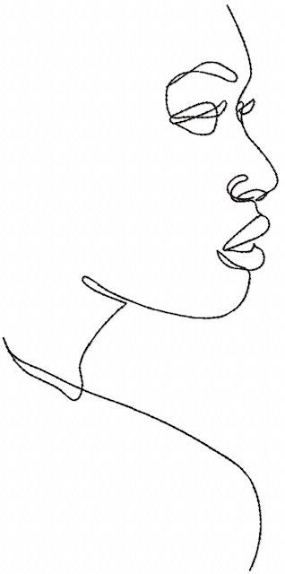 Woman outline free embroidery design