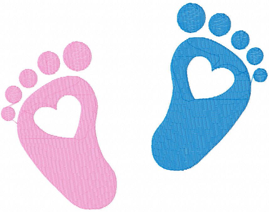 Baby footprints free embroidery design