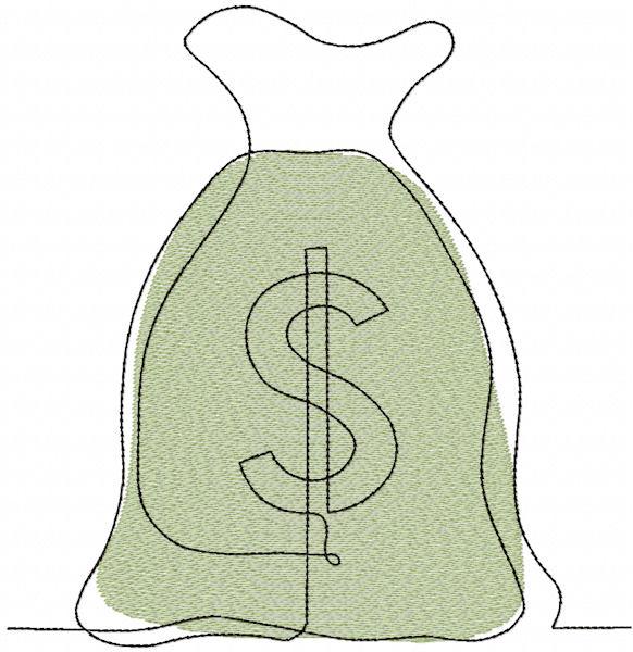 Bag of dollars free embroidery design