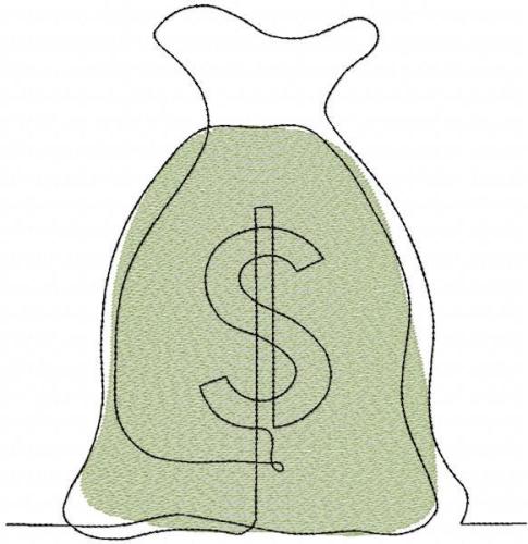 More information about "Bag of dollars free embroidery design"