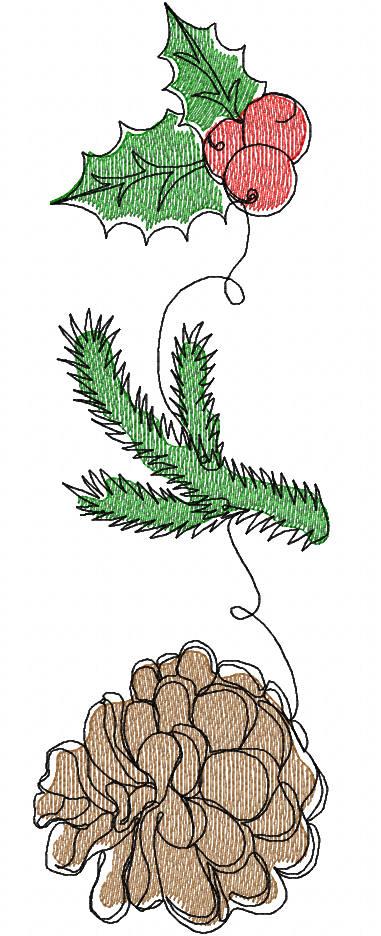 Christmas garland free embroidery design