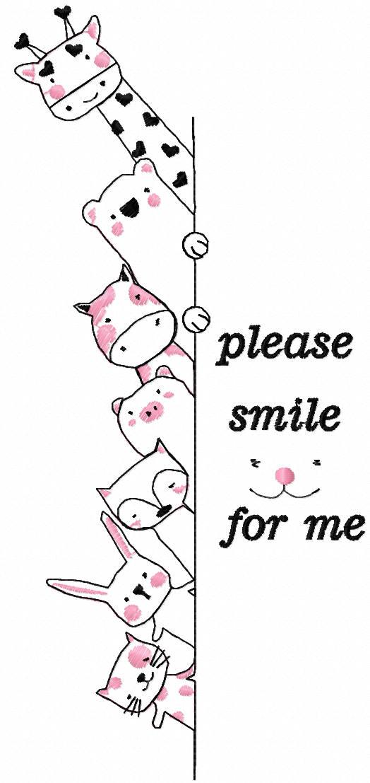 Please smile for me free embroidery design