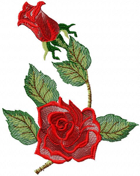 Rose free embroidery design