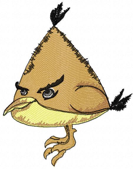 Yellow angry bird free embroidery design