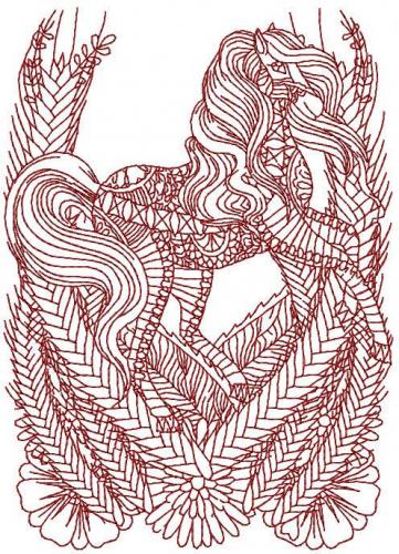 More information about "Red horse free embroidery design"