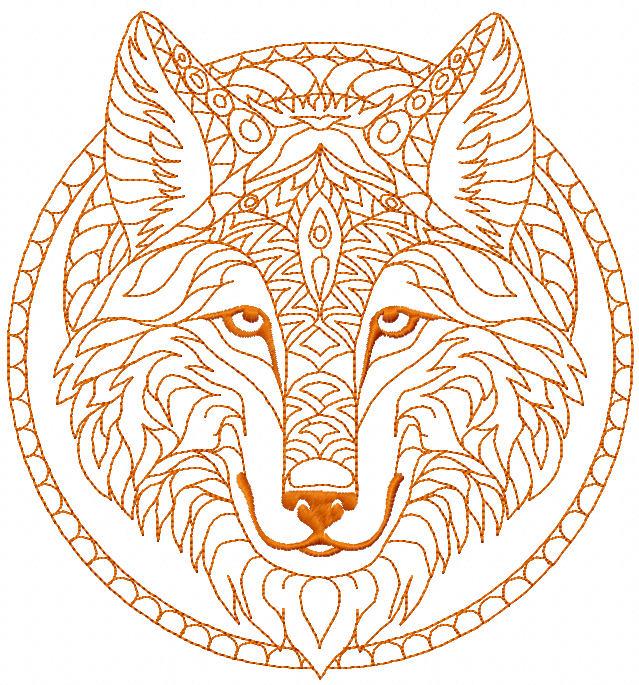 Wolf free embroidery design