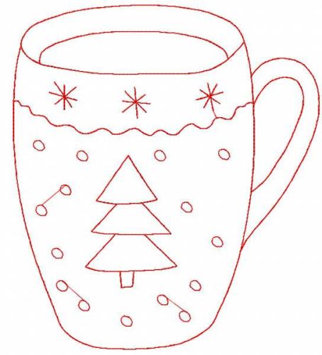 More information about "Christmas mug one colored free embroidery design"