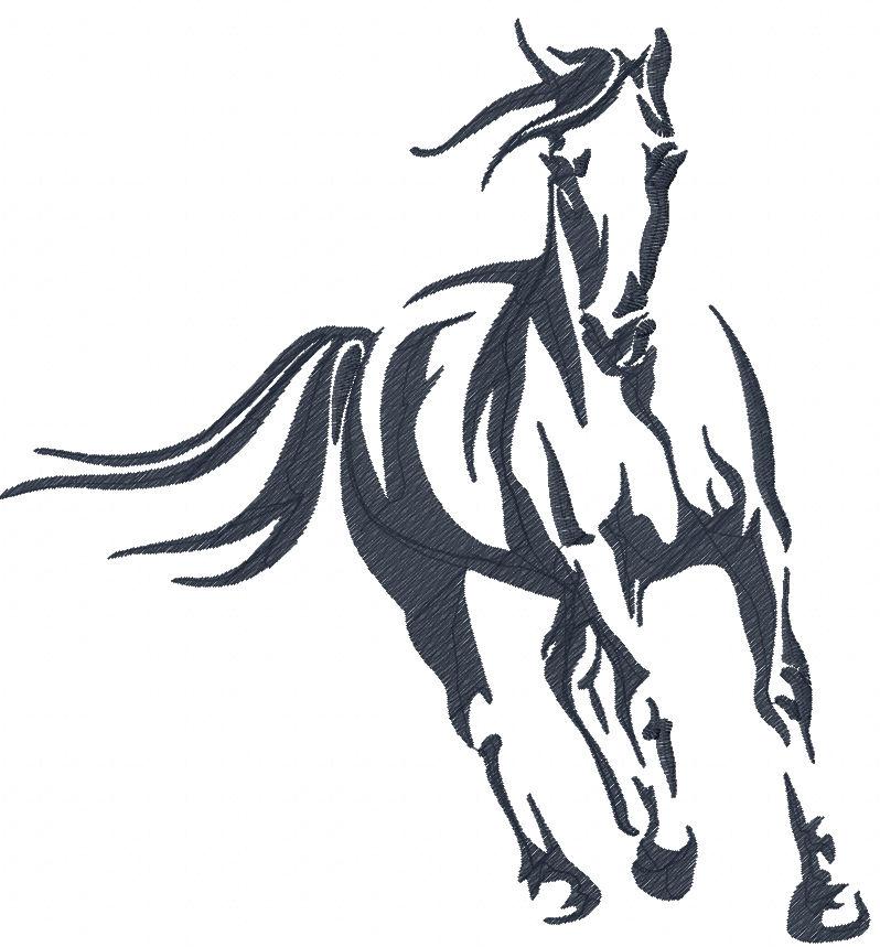 Black horse free embroidery design