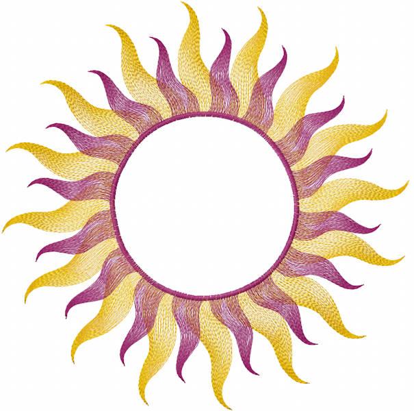 Sun free embroidery design